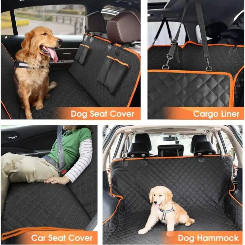 Dog Car Seat Cover for Back Seat Waterproof Pet Travel Dog Carrier Hammock Car Rear Back Seat Protector Mat Safety Carrier