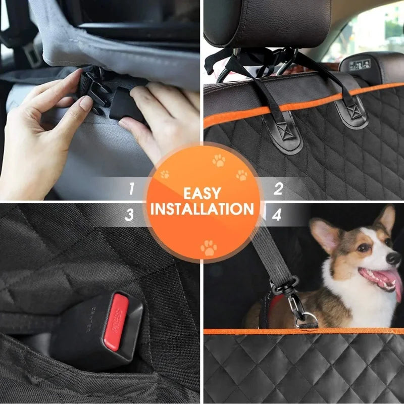 Dog Car Seat Cover for Back Seat Waterproof Pet Travel Dog Carrier Hammock Car Rear Back Seat Protector Mat Safety Carrier