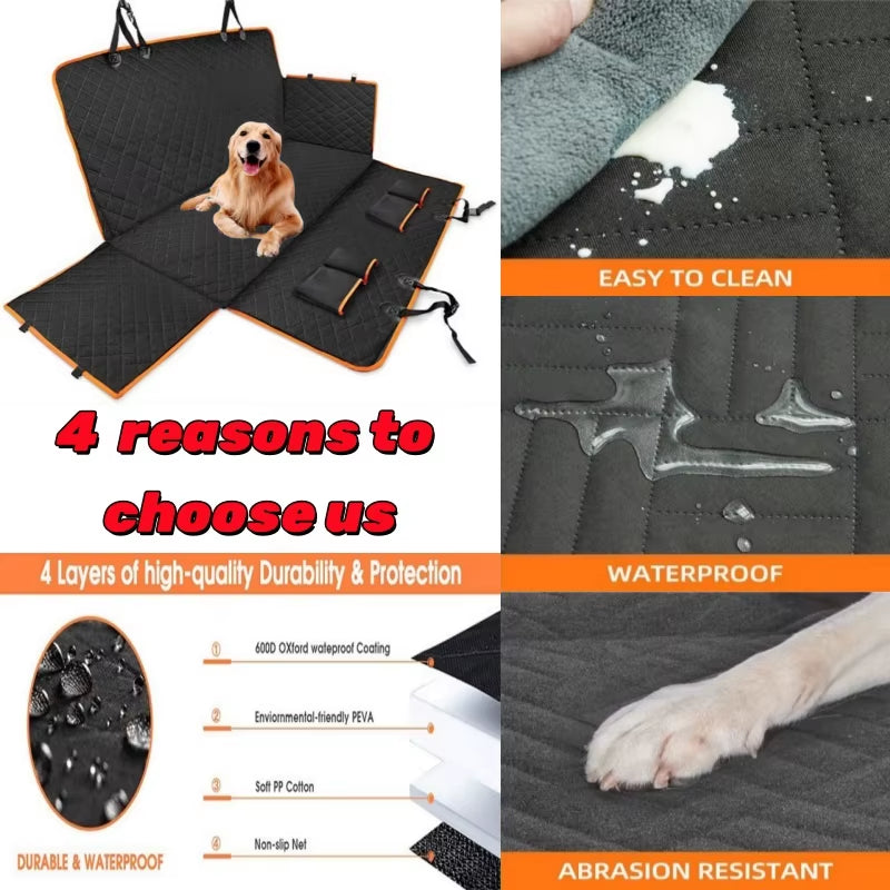 Dog Car Seat Cover for Back Seat Waterproof Pet Travel Dog Carrier Hammock Car Rear Back Seat Protector Mat Safety Carrier